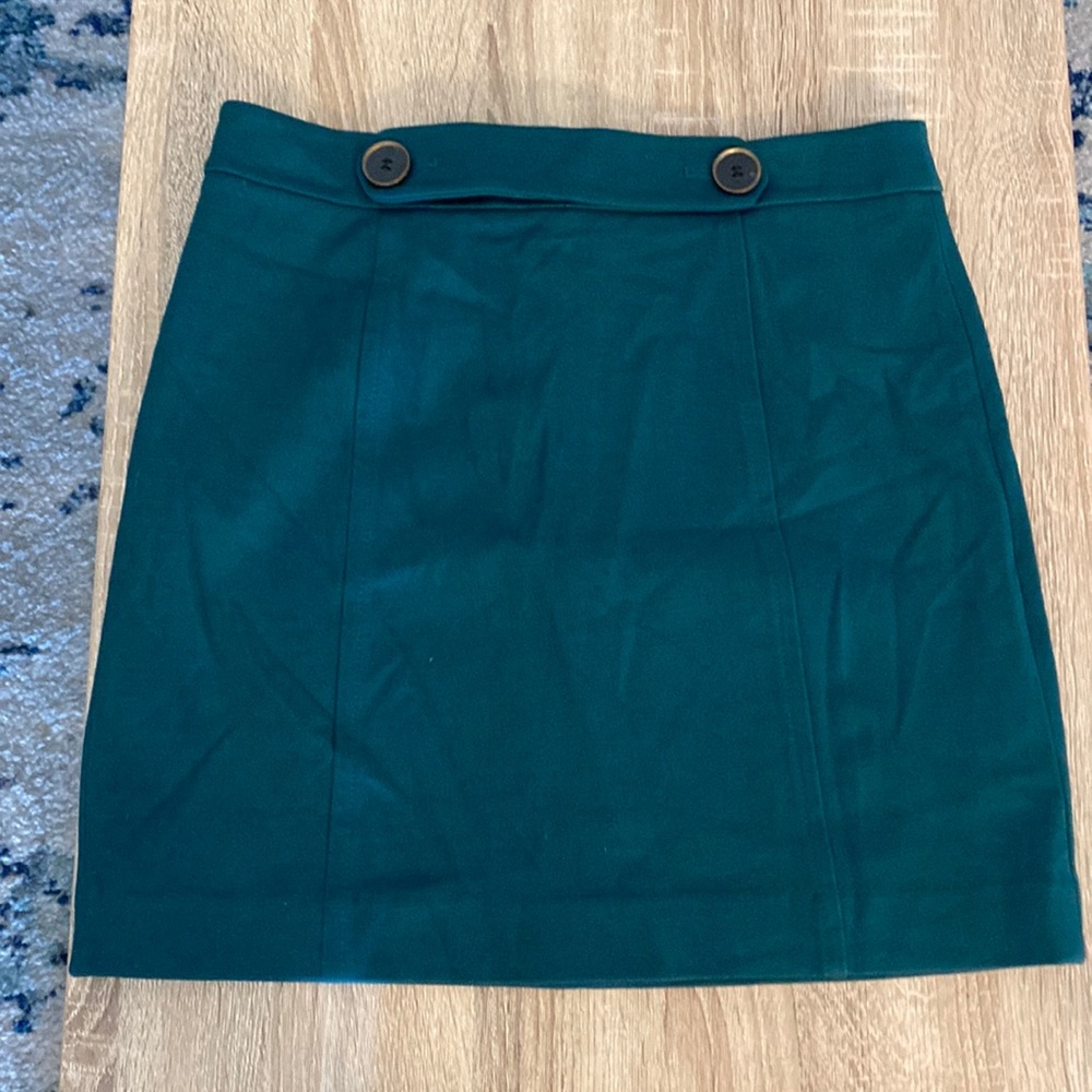 LOFT Hunter Green Mini Skirt Petite